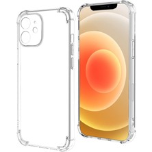 Apple  iPhone 12 ile Uyumlu ile Uyumlu Kapak Kamera Korumalı Şeffaf Airbag Antishock Silikon Kılıf Şeffaf
