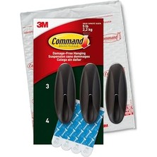 Command Ev Dekoru ve Oda Dekoru Için Dış Mekan Büyük Kancaları, Bronz, 2,3 Kg'a Kadar Tutar, 3 Duvar Kancası, 4 Hava Koşullarına Dayanıklı Command Şerit, Zararsız Süslemeler