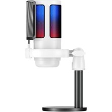 GK50 Rgb Yayıncı Mikrofon - 24BIT/192KHZ - Kardioid - Gürültü Engelleme - Type-C + 3.5mm - Beyaz