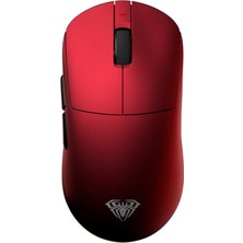 Aula V9 Ultra Plus 42000 Dpı PAW3950 Sensör 8000Hz Tri-Mode Kablosuz Oyuncu Mouse Rgb Omron Switch Lightweight E-Spor Gaming Mouse Kırmızı