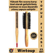 Wintoup #fırça Isıya Dayanıklı Sağlam Ergonomik Saplı Salon Profesyonel Yanmaz Set Topuz Saç Fırçası 2'li