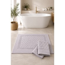 Elovias 3'lü Damla Desen Banyo Paspası Ayak Havlusu 50X70 cm | %100 Pamuk, Yumuşak Dokulu, Hızlı Su Emici, Banyo Paspas Seti