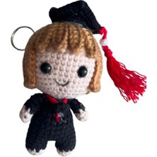 Maskot Mezuniyet Bebeği Amigurumi Organik Anahtarlık Oyuncak