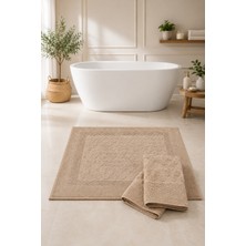 Elovias 3'lü Damla Desen Banyo Paspası Ayak Havlusu 50X70 cm | %100 Pamuk, Yumuşak Dokulu, Hızlı Su Emici, Banyo Paspas Seti