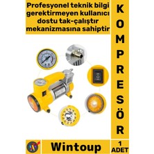 Wintoup #kompresör 12V Çakmaklık Girişli Taşınabilir Metal Lastik Şişirme 150 Psı 35 Lpm Oto Hava Kompresörü