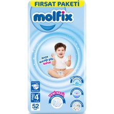 Molfix Bebek Bezi 4+ Beden Maxi Plus  9-16 Kğ  Fırsat Paketi 52 Adet