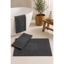 Elovias 3'lü Banyo Paspası Ayak Havlusu 50X70 cm | %100 Pamuk, Yumuşak Dokulu, Hızlı Su Emici, Banyo Paspas Seti