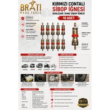 BRATİ HAND TOOLS Kırmızı Contalı Sibop Iğnesi Genleşme Tankı Sibop Iğnesi 10 Adet