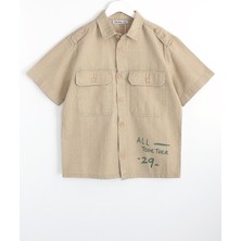 DobaKids Tencel Kumaş Erkek Çocuk Yazlık Kısa Kollu Gömlek Yıkamalı Oasis Series 001-0002178