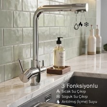 Spring Water 3 Yollu Sıcak Soğuk  Musluk