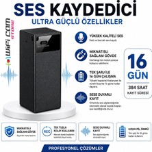 Wiwocam Sese Duyarlı Sensörlü Ses Kayıt Cihazı 16 Gün Şarj Süresi