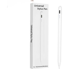 Fioplus Fp‑01 Beyaz Stylus Kalem – 4096 Basınçlı, Hassas Dokunmatik Tablet Kalemi + 1 Yedek Uç