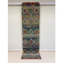 Afgan Halı El Dokuma Afgan Kilim Çift Taraf Kullanım Kök Boya Yolluk 85 x 290 cm