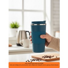Hızlı Çeyiz 304 Pazlanmaz Çelik 500 ml Kaydırmaz Lastikli Termos Bardak Mug Araç Kahve Çay Thermos 549