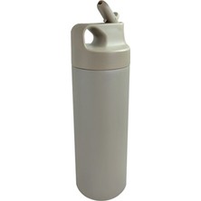 Empressco Paslanmaz Çelik 500 ml Gri Pipetli Matara, Dayanıklı ve Şık Tasarım