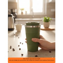 Hızlı Çeyiz 304 Pazlanmaz Çelik 500 ml Kaydırmaz Lastikli Termos Bardak Mug Araç Kahve Çay Thermos 549