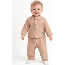 Lumbi Baby Müslin Kumaş Gömlekli 2’li Bebek Takımı