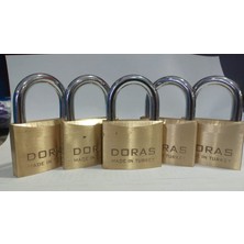 Doras Kilit Ersa Doras 50 Mm  5 li Sarı Pas Sistem Asma Kilit