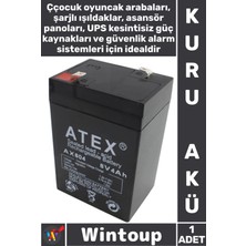 Wintoup #akü Sağlam Kuru Bakımsız Şarj Edilebilir Işıldak Oyuncak Araba Güç Kaynağı Akü 6V 4A 10.5X7X4.5 cm