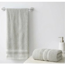 Biçomi Ayla Çift Kat Emici & Yumuşak Doku Cilt Dostu 2'li Banyo Havlu Seti - Gri