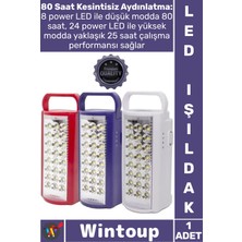 Wintoup #ışıldak Şarjlı Acil Kamp 24 Büyük Ledli 80 Saat Yanan Powerbank Özellikli Akülü Şık LED Işıldak