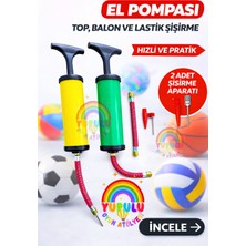 Yupulu Top ve Pilates Topu Tek Yönlü El Pompası Balon, Top, Havuz Simit, Yüzme Kolluk Şişirme(Karışık Renk)