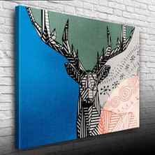 İşsevenler Dijital Efektli Geyik Dekoratif Kanvas Tablo 50 x 70