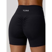 Yuna Sport Kadın Arkası Büzgülü Toparlayıcı Spor Şort