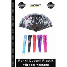 Carlburn #yelpaze Hediyelik Geleneksel Otantik Dayanıklı Kaliteli Renkli Desenli Plastik Yöresel Yelpaze