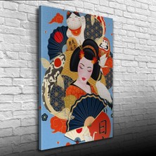 İşsevenler Geleneksel Kıyafetli Japon Kadın Kanvas Tablo 50 x 70