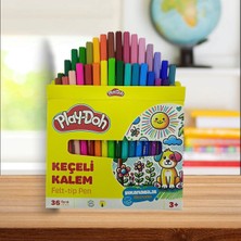 Play-Doh 36 Renk Yıkanabilir Felt Tip Keçeli Kalem 2nm