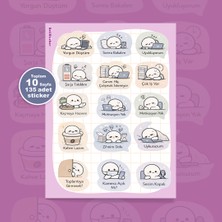 To Design Lab Günlük Mood Temalı 2 Farklı Sticker Set 10 Aynı SAYFA/135 Adet Sticker 11X15 cm | Minimal Sticker