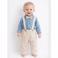Lumbi Baby Müslin Kumaş Erkek Bebek Salopet Takımı