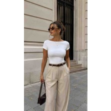 Trendol Fashion Life Kayık Yaka Omuzları Binmeli Bluz