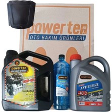 Powerten 15W40 Motor Yağı + 3 Litre Antifriz + -20°c Cam Suyu