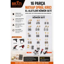 BRATİ HAND TOOLS 16 Parça Matkap Spiral Kırıcı El Aletleri Kömürü Makine Kömür Seti