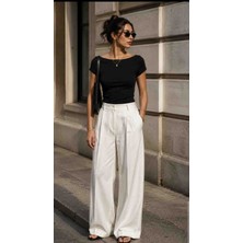 Trendol Fashion Life Kayık Yaka Omuzları Binmeli Bluz