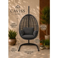 Caviss Home Cavıss Home Elite Örgü Armut Salıncak -Fındık Salıncak– Minderli | Bahçe, Balkon ve Teras Için Premium Salıncak Koltuk Özel Seri