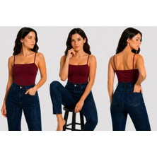 İngegno Body Ip Askılı Model Örme Ring Kumaş Viskon Kadın Body