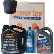 Powerten 10W40 Motor Yağı + 3 Litre Antifriz + -20°c Cam Suyu Seti