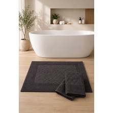 Elovias 3'lü Damla Desen Banyo Paspası Ayak Havlusu 50X70 cm | %100 Pamuk, Yumuşak Dokulu, Hızlı Su Emici, Banyo Paspas Seti