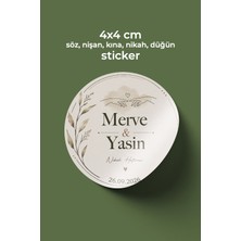 To Design Lab 4x4 cm - 150 Adet / Nikah - Düğün - Nişan - Söz - Kına Hediyelikler Için Sticker