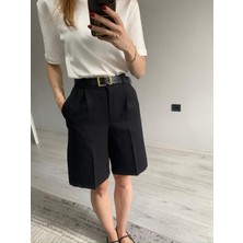 Nice Boutique Yüksek Bel Duble Kumaş Bermuda Şort