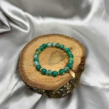 Suerte Accessories Yeşil Akik Doğal Taş El Yapımı Özel Tasarım Doğaltaş Şans Bilekliği