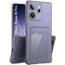 HANPORIUM Oppo Reno 15 Pro Uyumlu Kartlıklı Kılıf Darbe Emici Köşe Korumalı Cüzdanlı Esnek Silikon Kapak - Şeffaf
