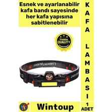 Wintoup #kafalambası Şarjlı T6 Cree Xpe Cob Kamp Avcı Balıkçı Dağcı Feneri Güçlü LED Kafa Lambası Işıldak