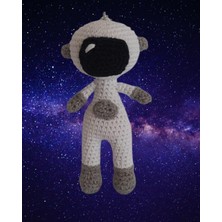 Maskot Astronot Amigurumi Organik Anahtarlık Oyuncak