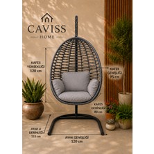 Caviss Home Cavıss Home Elite Örgü Armut Salıncak -Fındık Salıncak– Minderli | Bahçe, Balkon ve Teras Için Premium Salıncak Koltuk Özel Seri