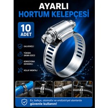 BRATİ HAND TOOLS Hortum Kelepçesi Tork Ayarlı 13X19 mm Galvenizli Boru Metal Kelepçe Ayarlanabilir Klips 10 Adet