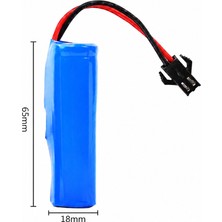Mete BMS Korumalı 3.7 Volt 2200 Mah 18650 Li-Ion Şarj Edilebilir Uzaktan Kumandalı Araç Pili Siyah 2 Pin Soketli Oyuncak Araba Pili